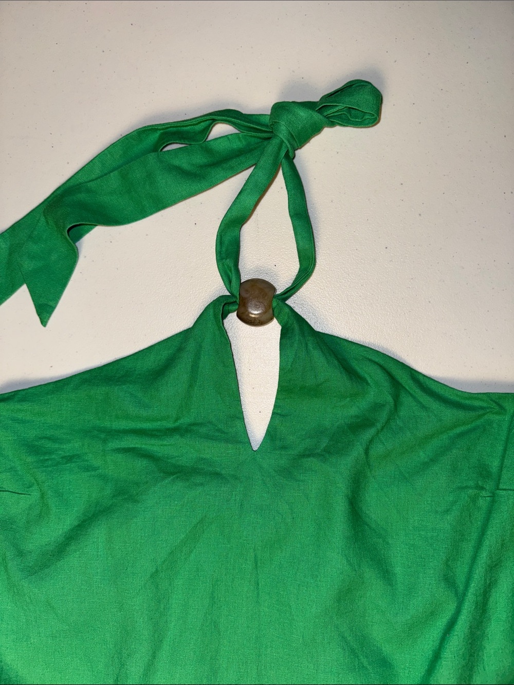 Ann Taylor Bright Green Halter Tie Neck Top | Size M - Picture 10 of 11